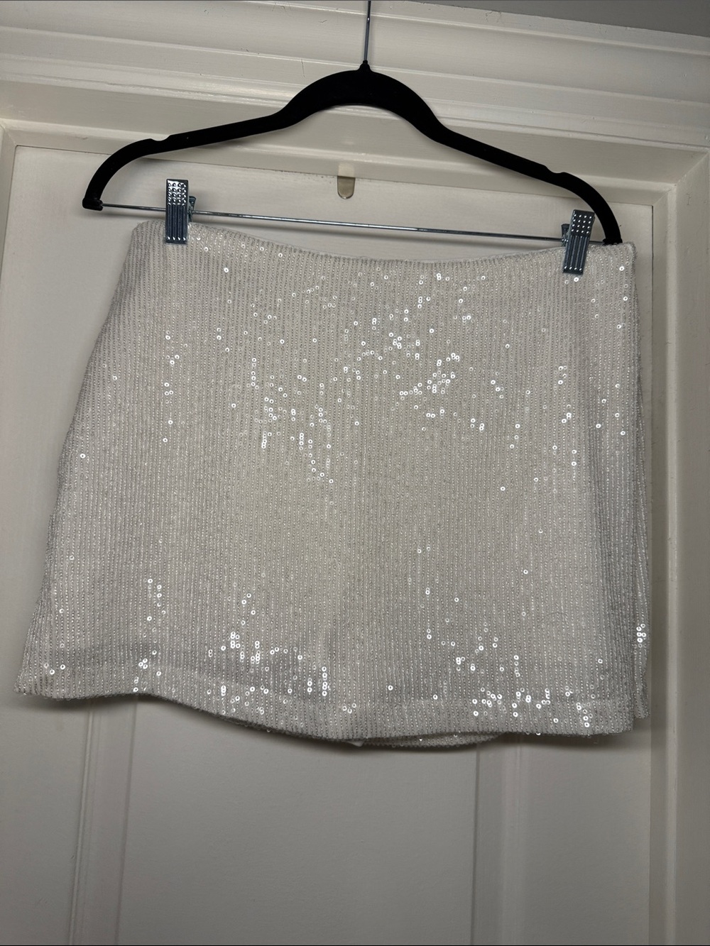 Express White Sequin Skort